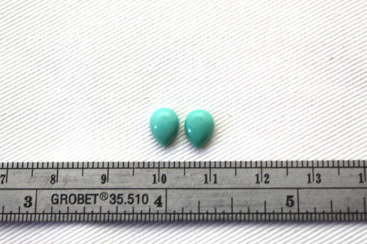 TWO Mini Pear Turquoise cabochons Gemstones 6X8MM