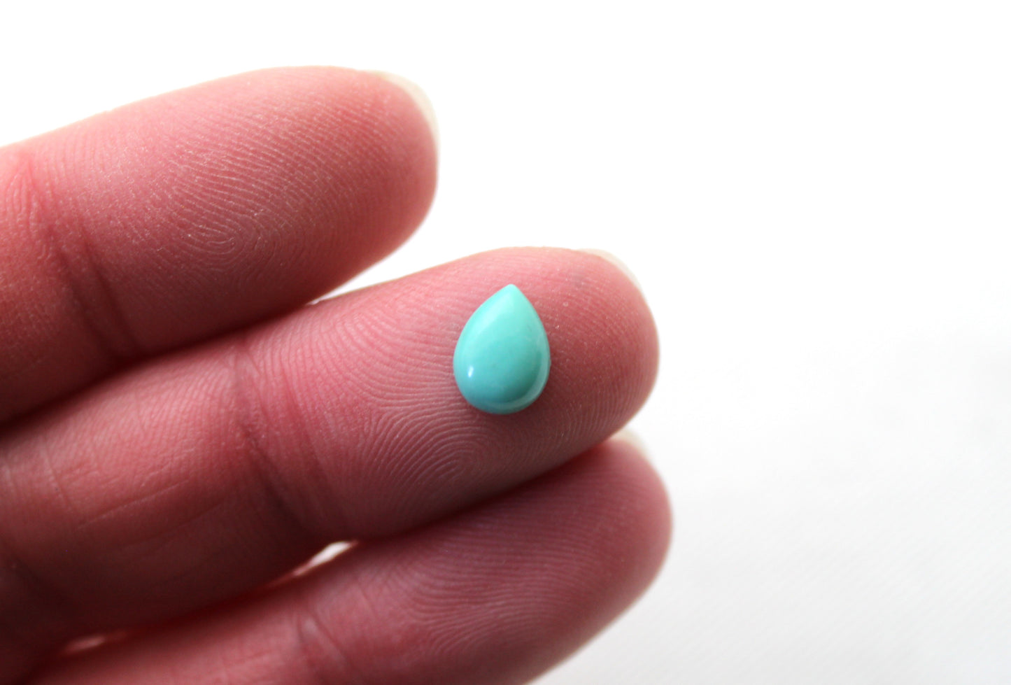 TWO Mini Pear Turquoise cabochons Gemstones 6X8MM