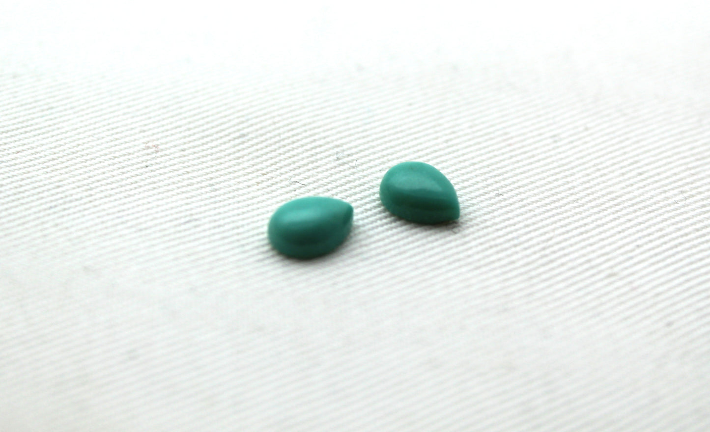 TWO Mini Pear Turquoise cabochons Gemstones 6X8MM
