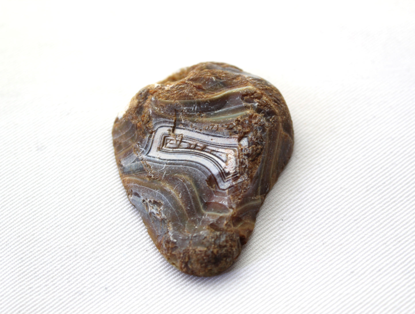 Indonesian banded Agate half nodule polished