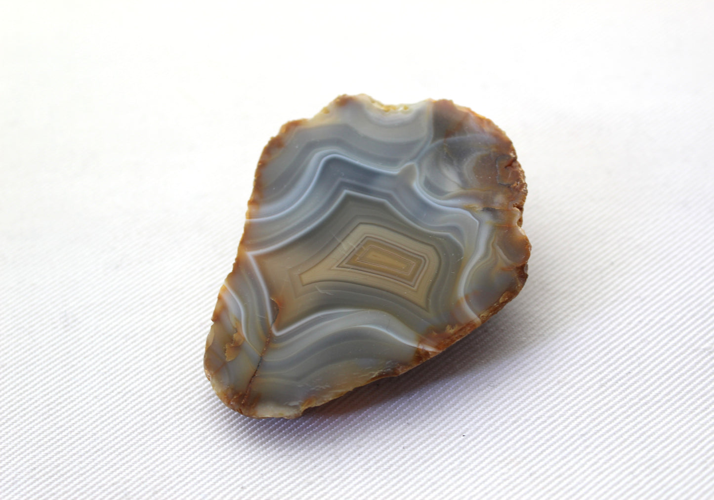 Indonesian banded Agate half nodule polished