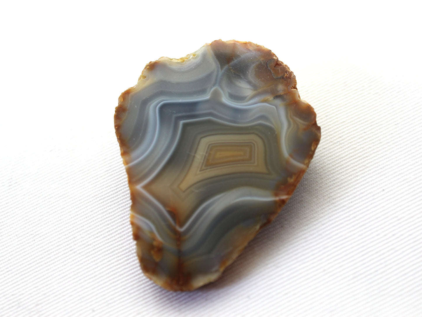 Indonesian banded Agate half nodule polished
