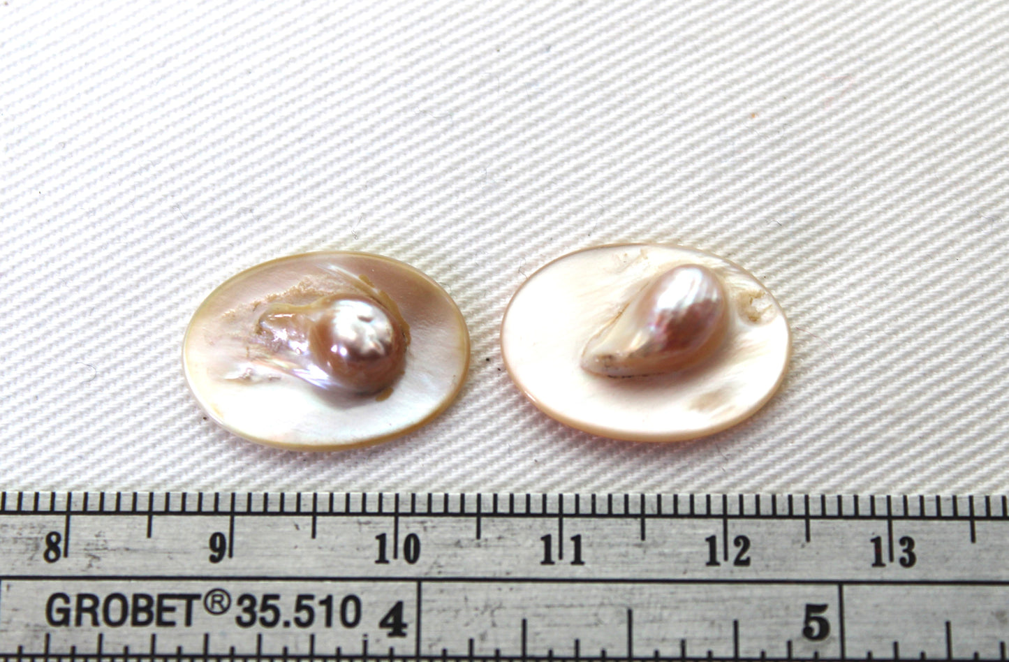 TWO Mother of Pearl cabochons Gemstones oval 18X13MM