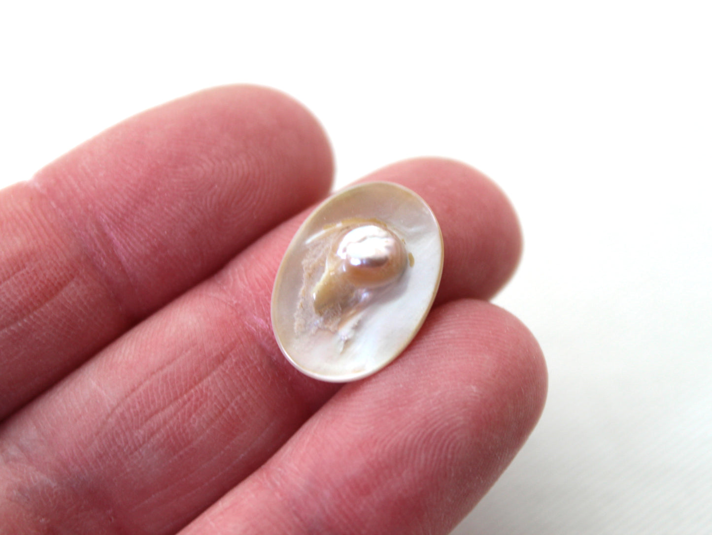 TWO Mother of Pearl cabochons Gemstones oval 18X13MM