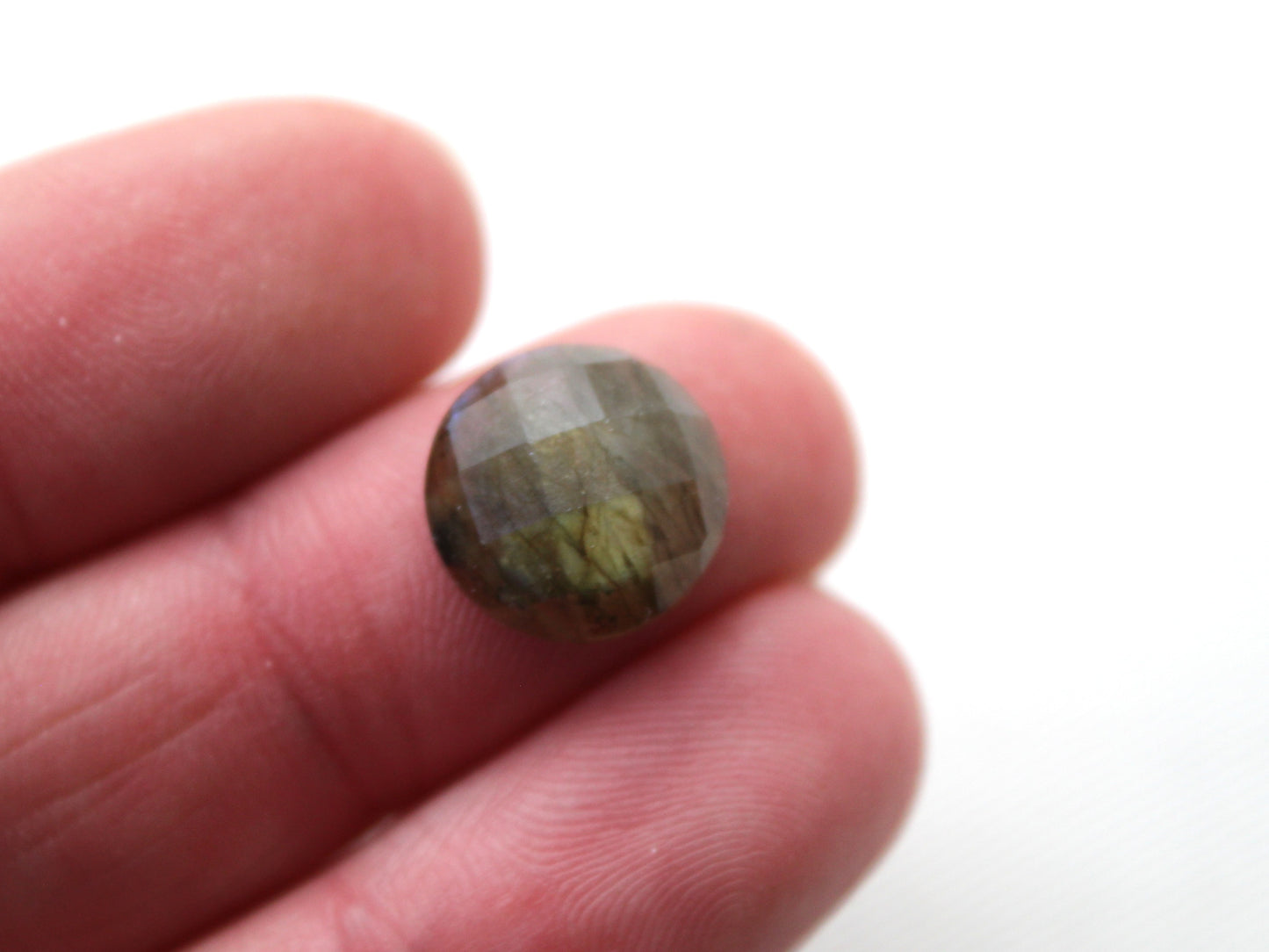 DEUX cabochons Labradorite ronds 10MM Gemme bleue