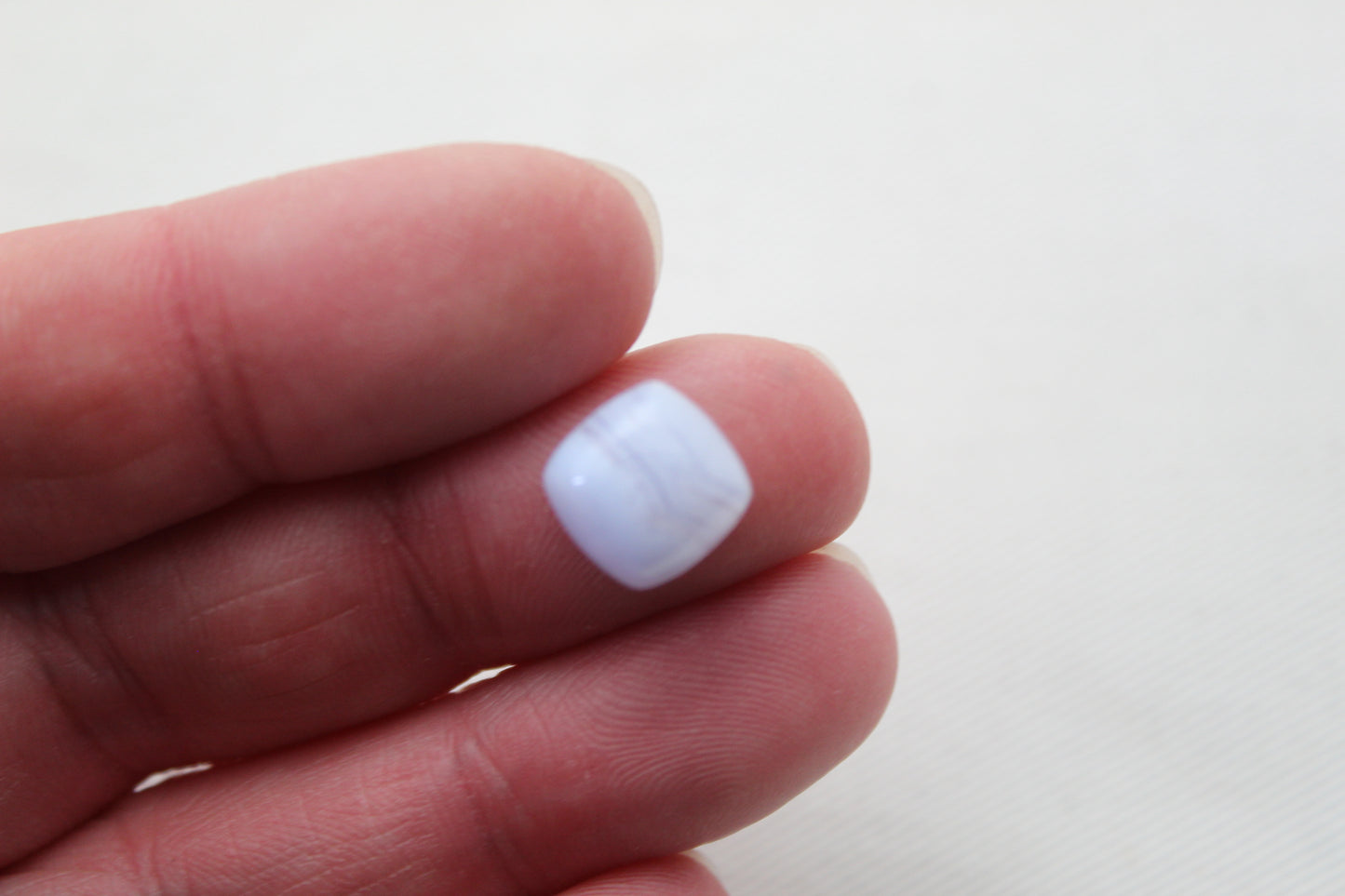 TWO Blue lace Agate Gemstones light blue 10MM square