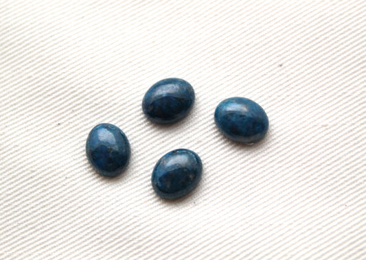 FOUR Blue Apatite cabochons Gemstones 8X10MM