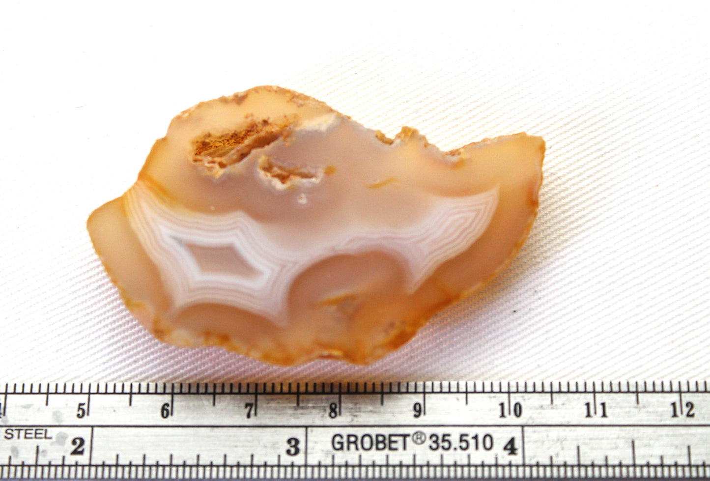 Indonesian banded Agate Slice polished yellow
