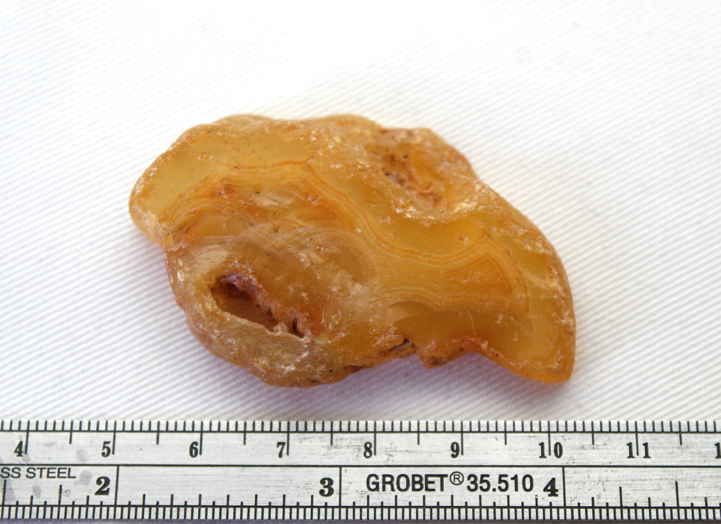 Indonesian banded Agate Slice polished yellow