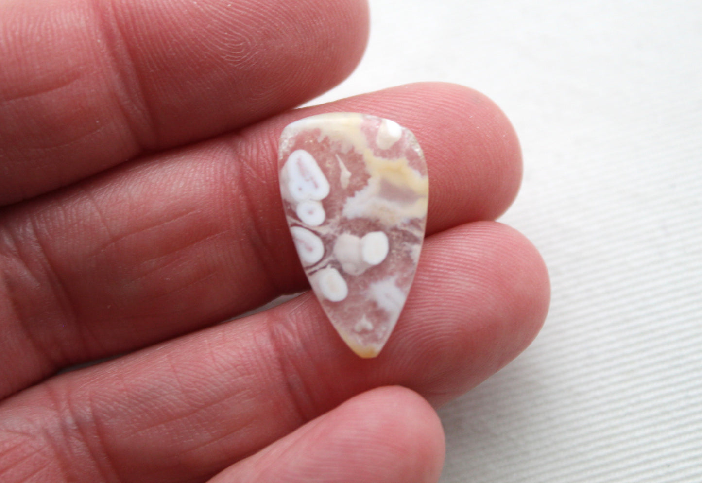 Orbicular Agate Cabochons Pair Gemstone natural