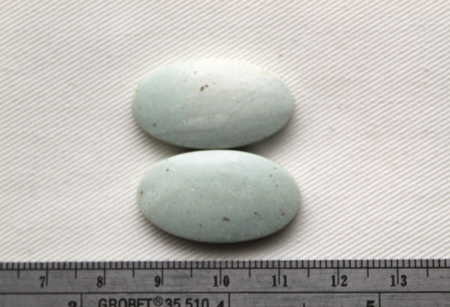 Pair of nice green Indonesian Jasper Cabochons Oval