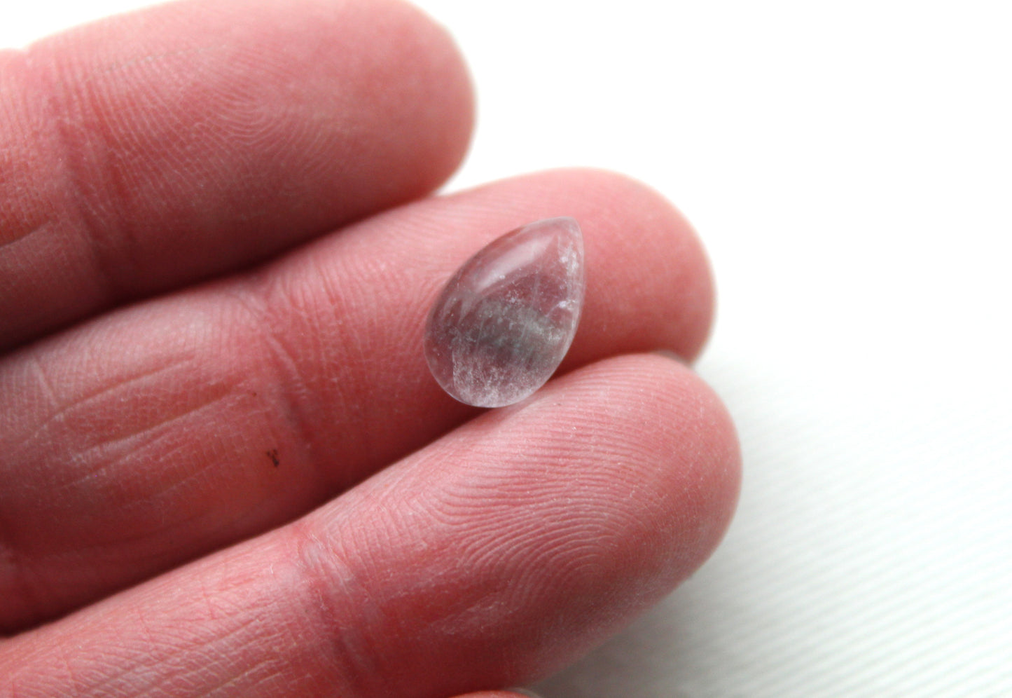 Lot de DEUX Cabochons en Fluorite poire 8x12 MM