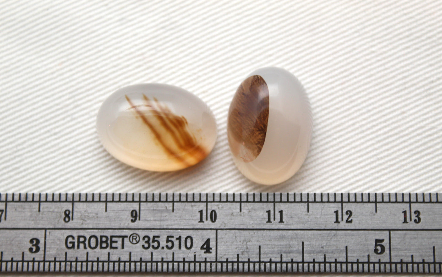TWO Montana Agate Cabochon Oval gemstone 13X18MM