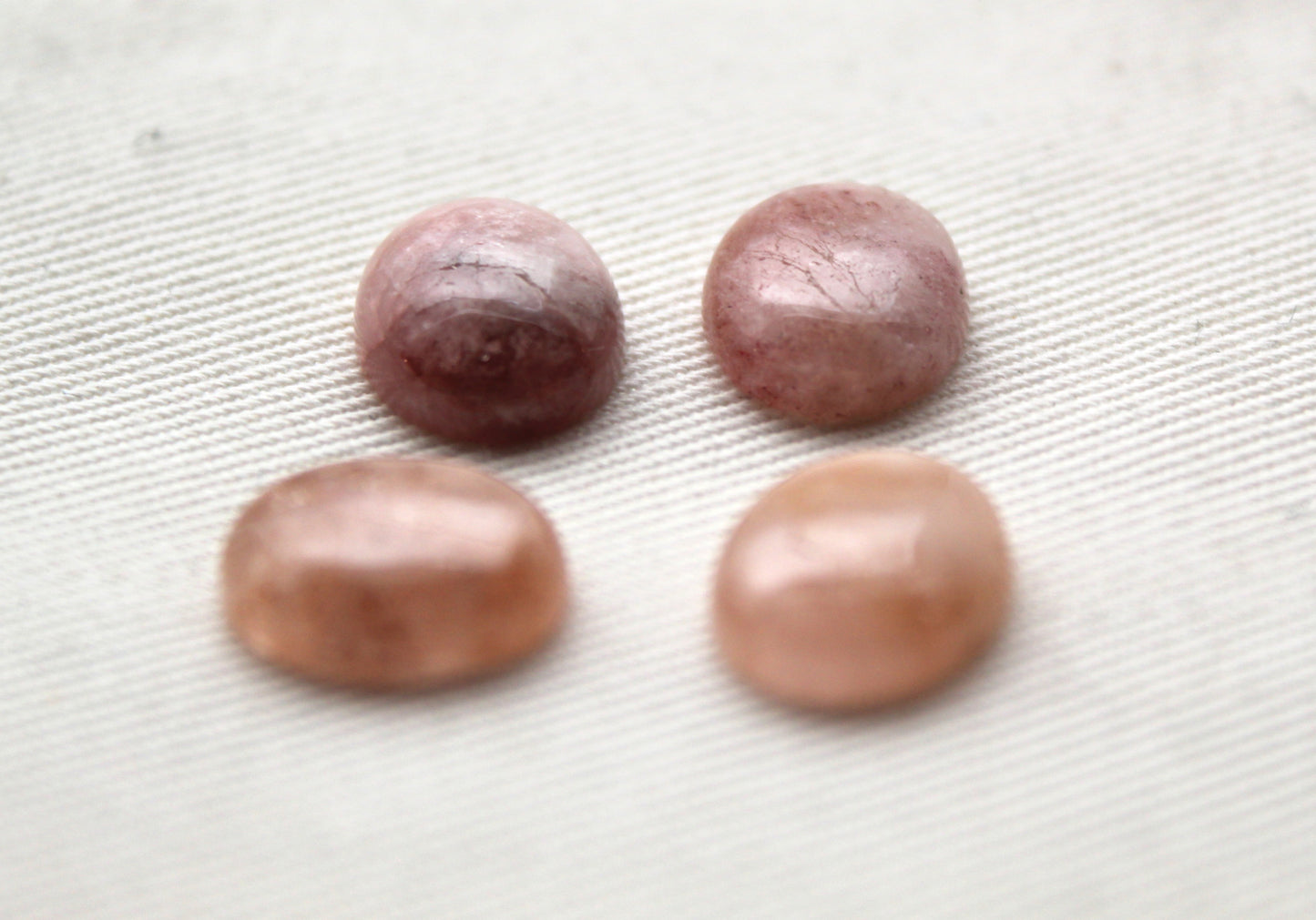 FOUR Morganite cabochons Gemstones Oval 10X12MM