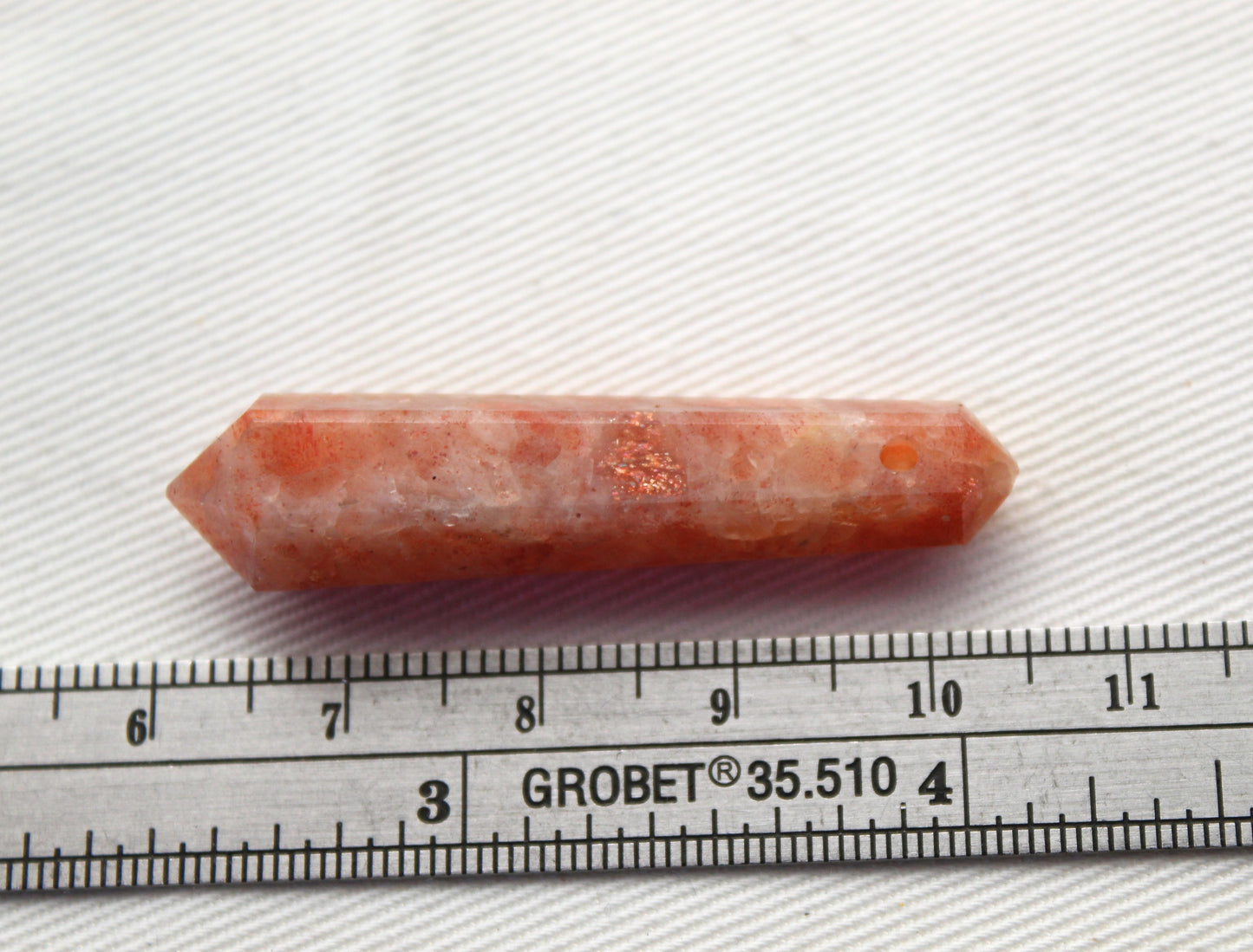 Sunstone double point Tower gemstone pendant size DRILLED