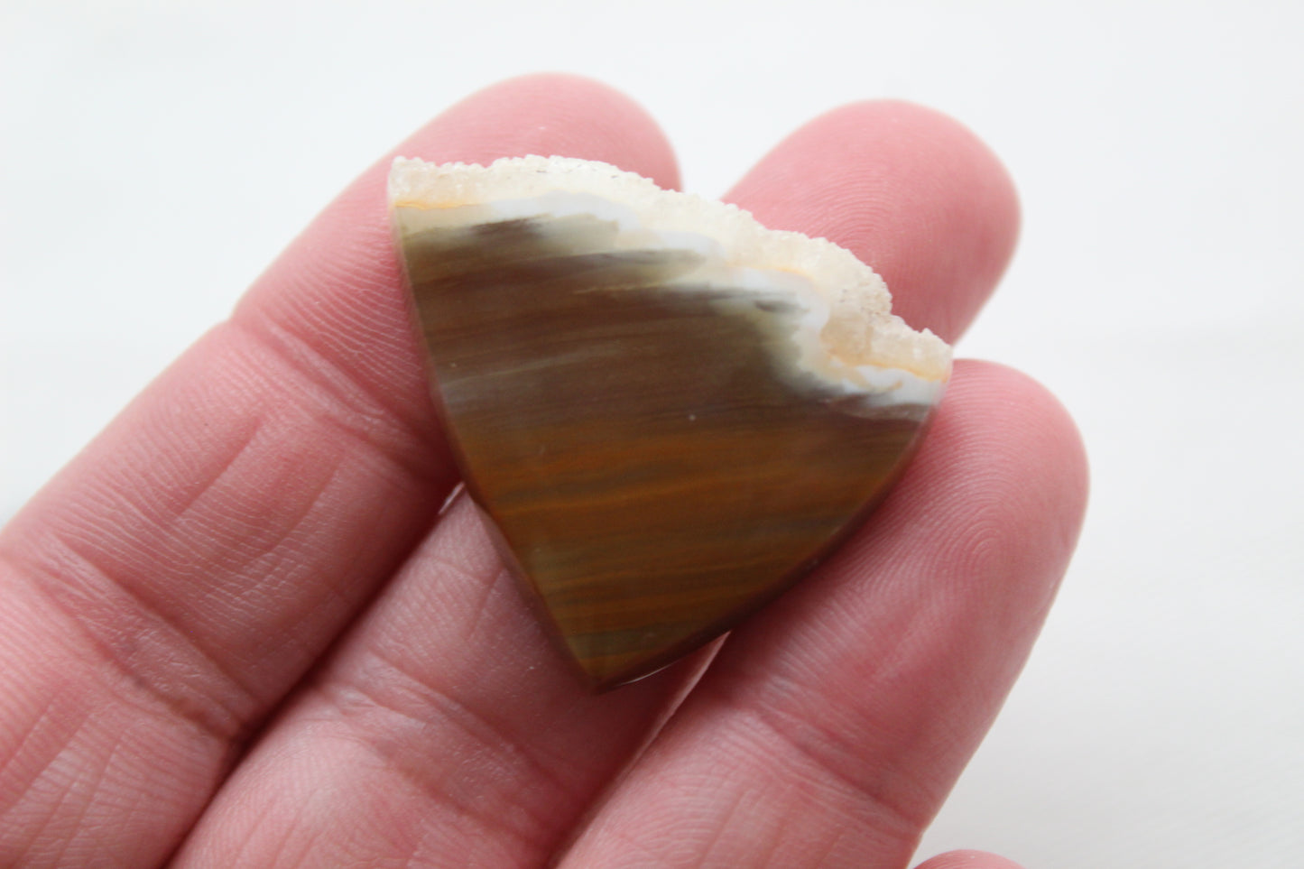 Indonesian Blue Agate Cabochon Gemstone druzy edge