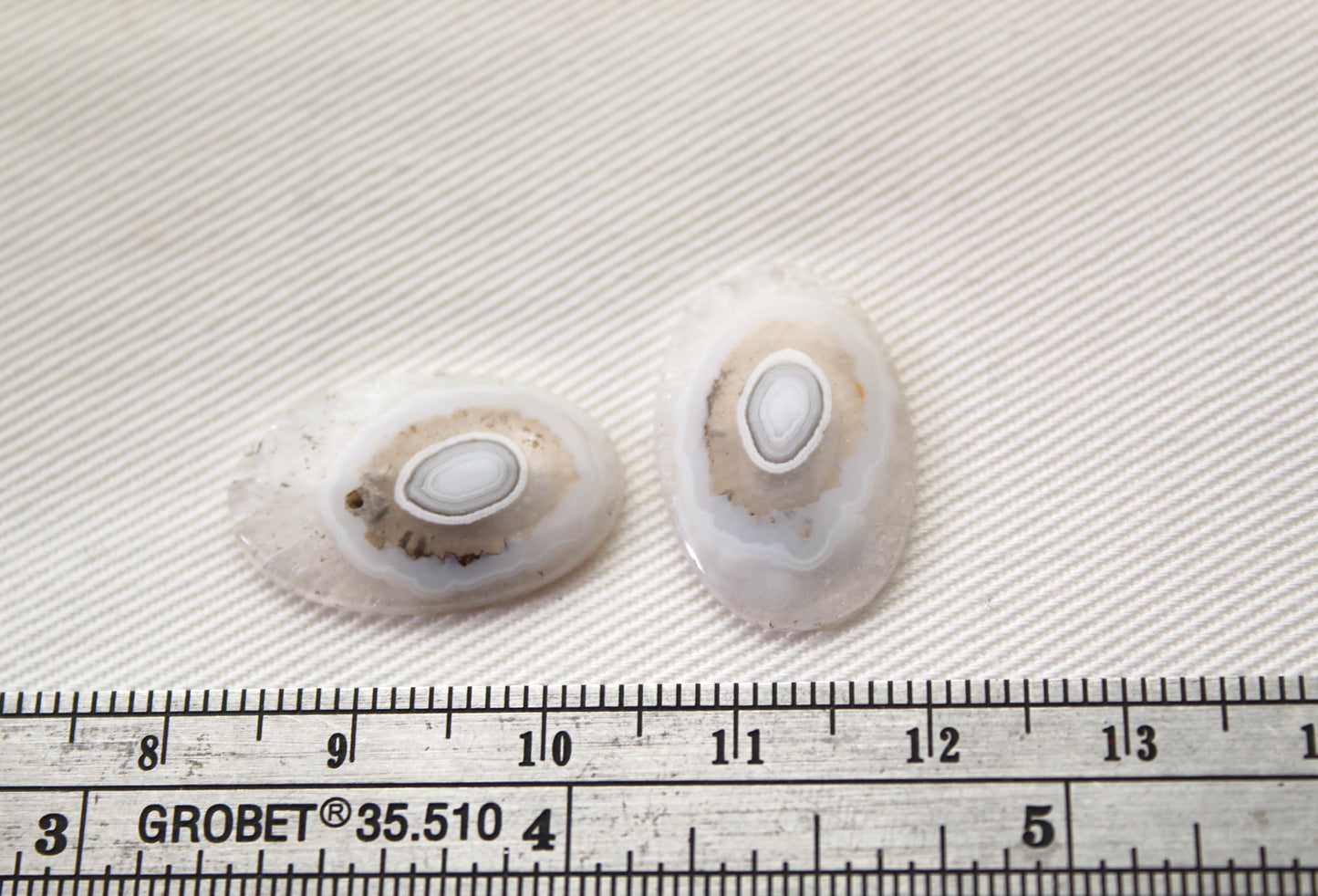 Orbicular Agate Cabochons Pair Gemstone natural druzy edges