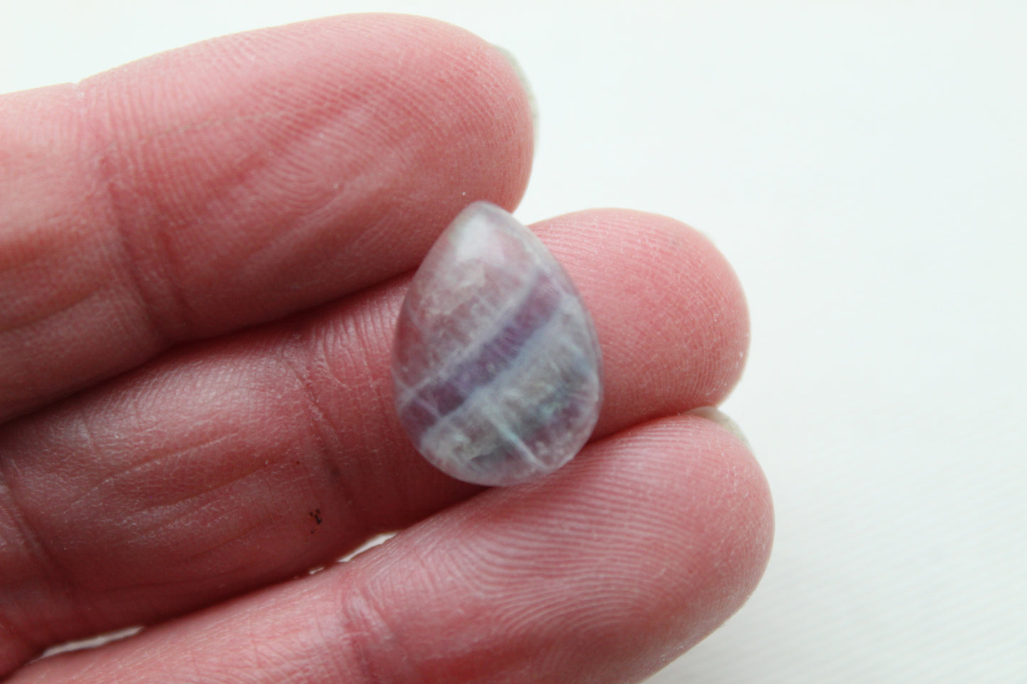 TWO pear Fluorite Cabochons 12X16 MM