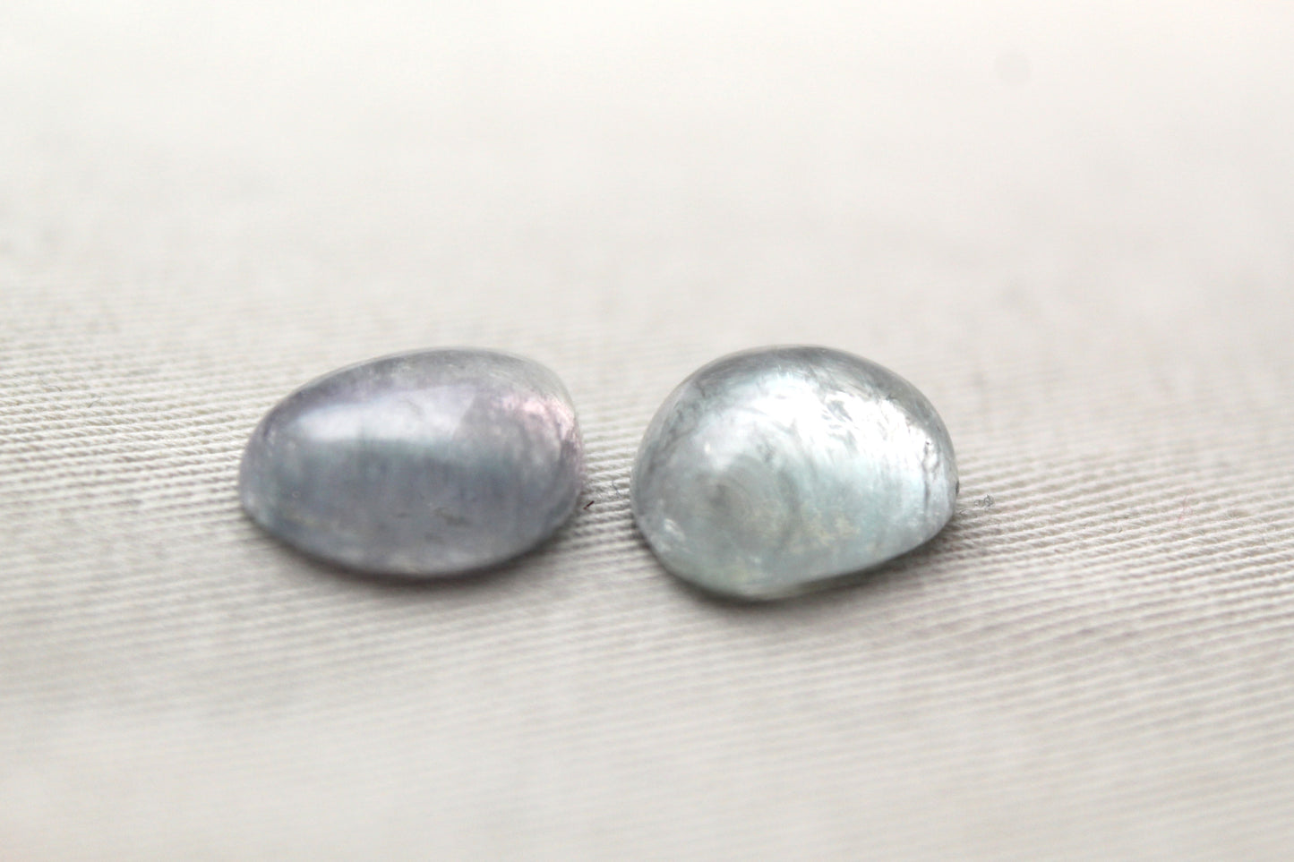 TWO pear Fluorite Cabochons 12X16 MM