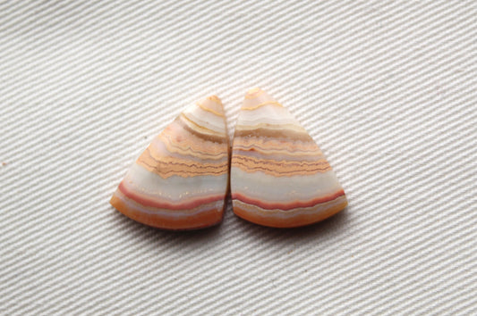 Lace Agates Cabochons Gemstone Pair freeform multicolors