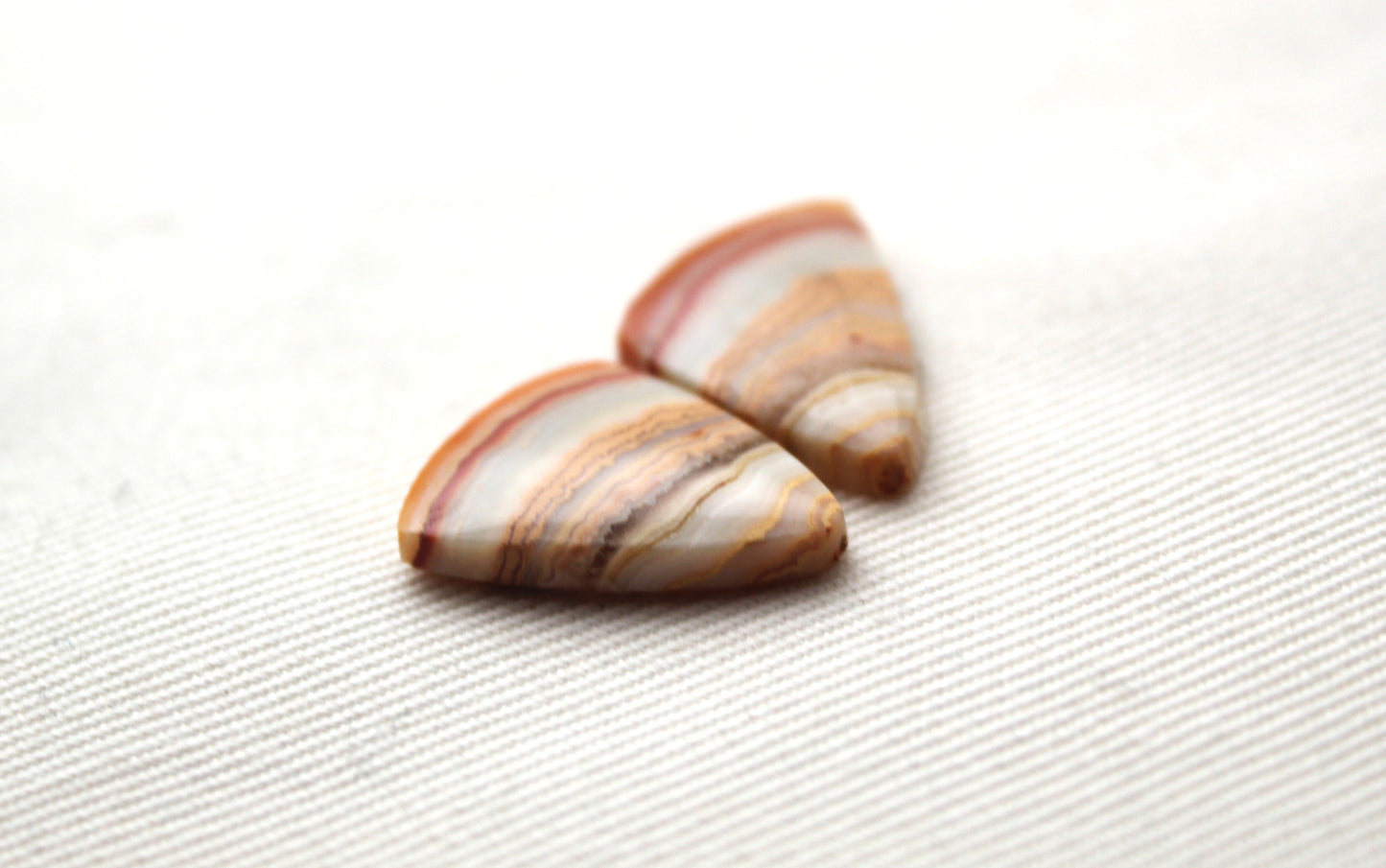 Lace Agates Cabochons Gemstone Pair freeform multicolors