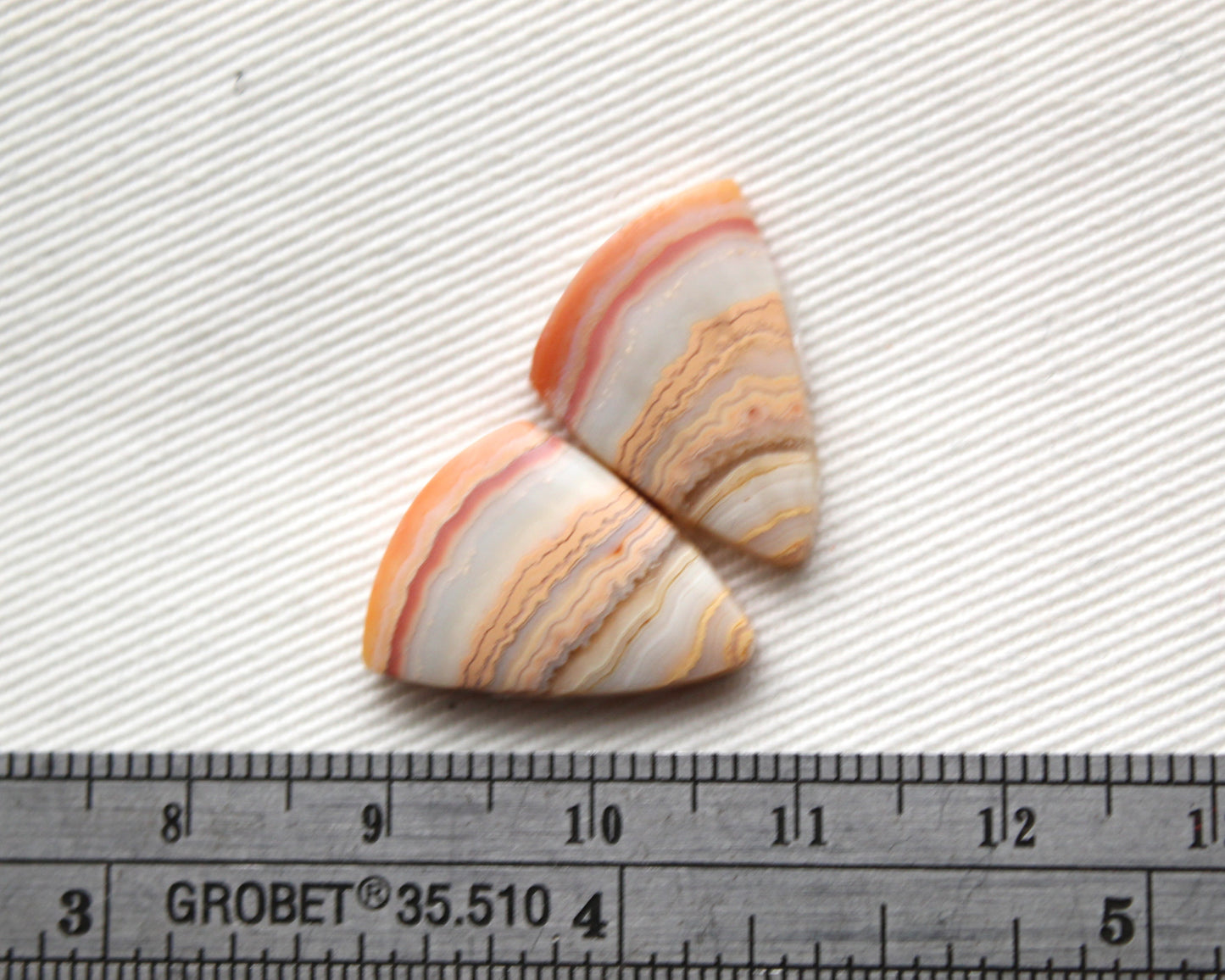 Lace Agates Cabochons Gemstone Pair freeform multicolors