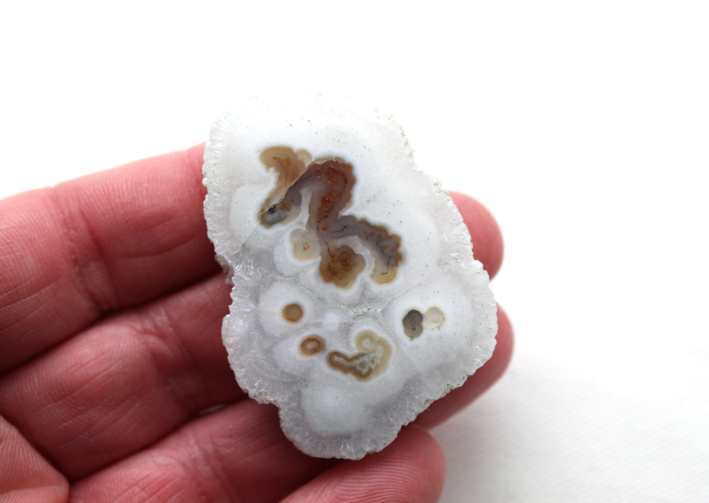 Large Solar quartz gemstone druzy freeform white brown