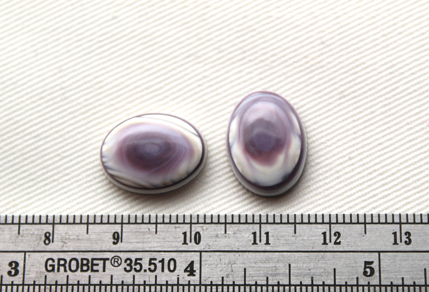 TWO Wampum Quahog Shell Oval 12X16MM purple
