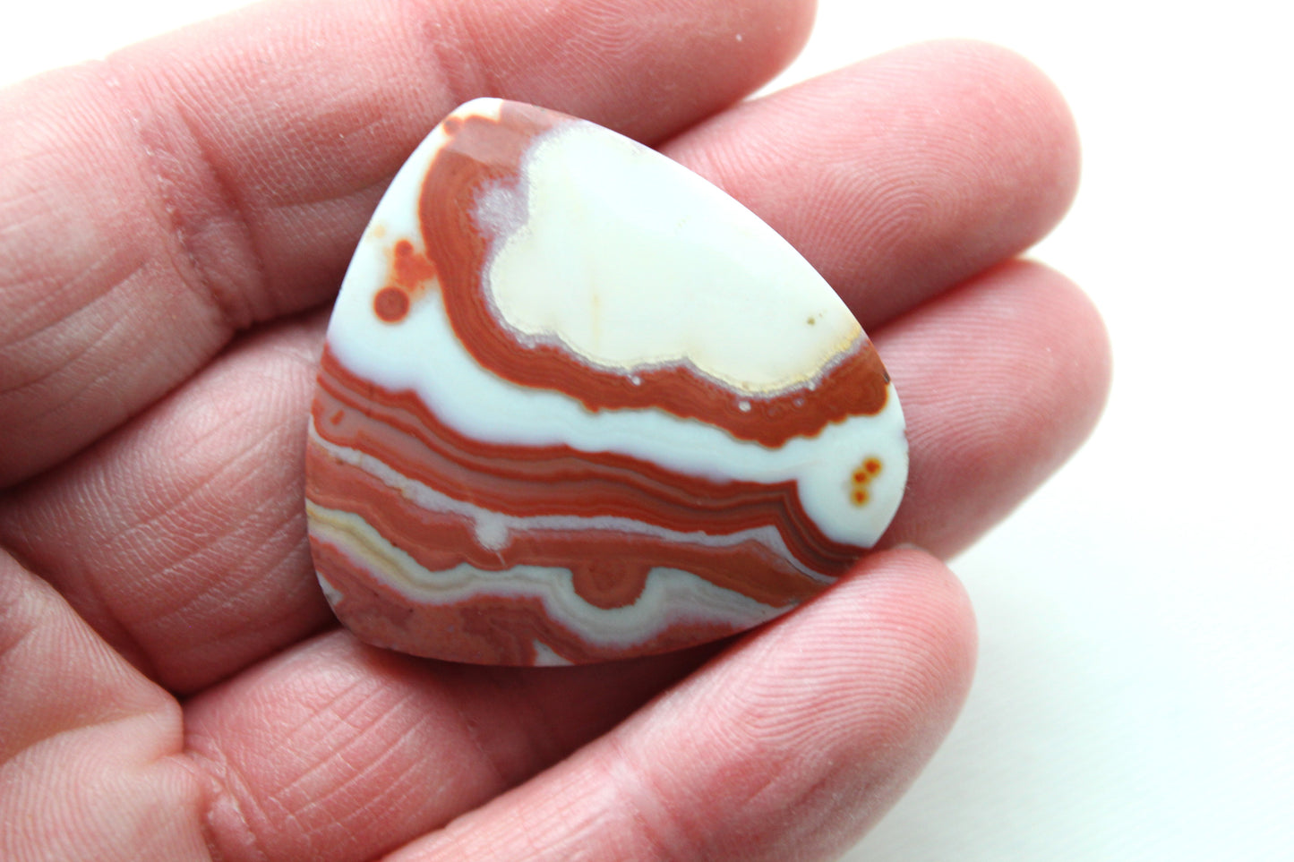 Banded Agate Cabochon Gemstone Red