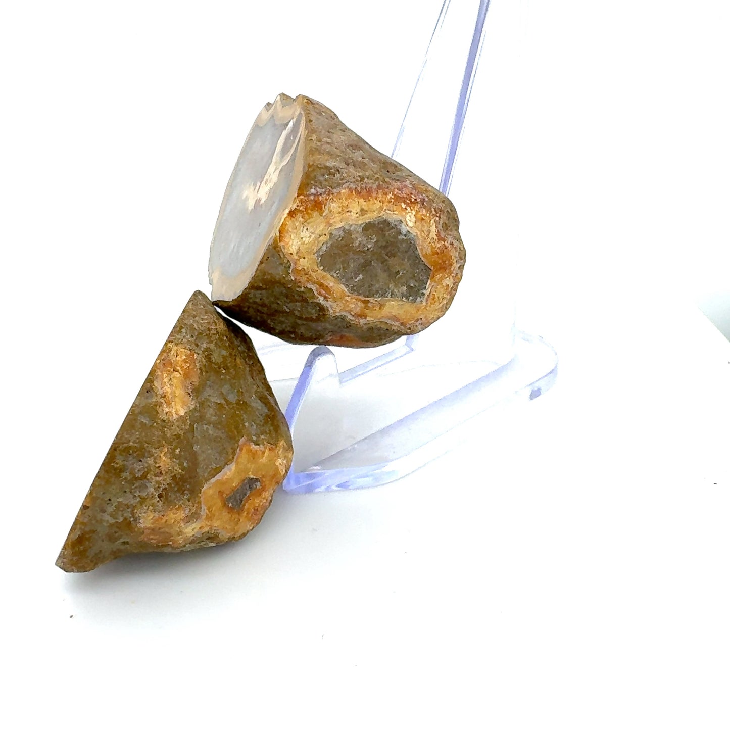 Indonesian banded Agate and Quartz nodule polished