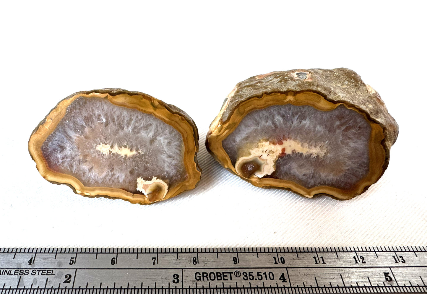 Indonesian banded Agate and Quartz nodule polished