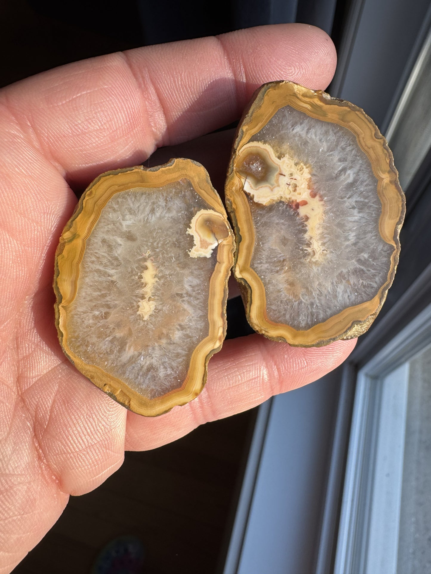 Indonesian banded Agate and Quartz nodule polished