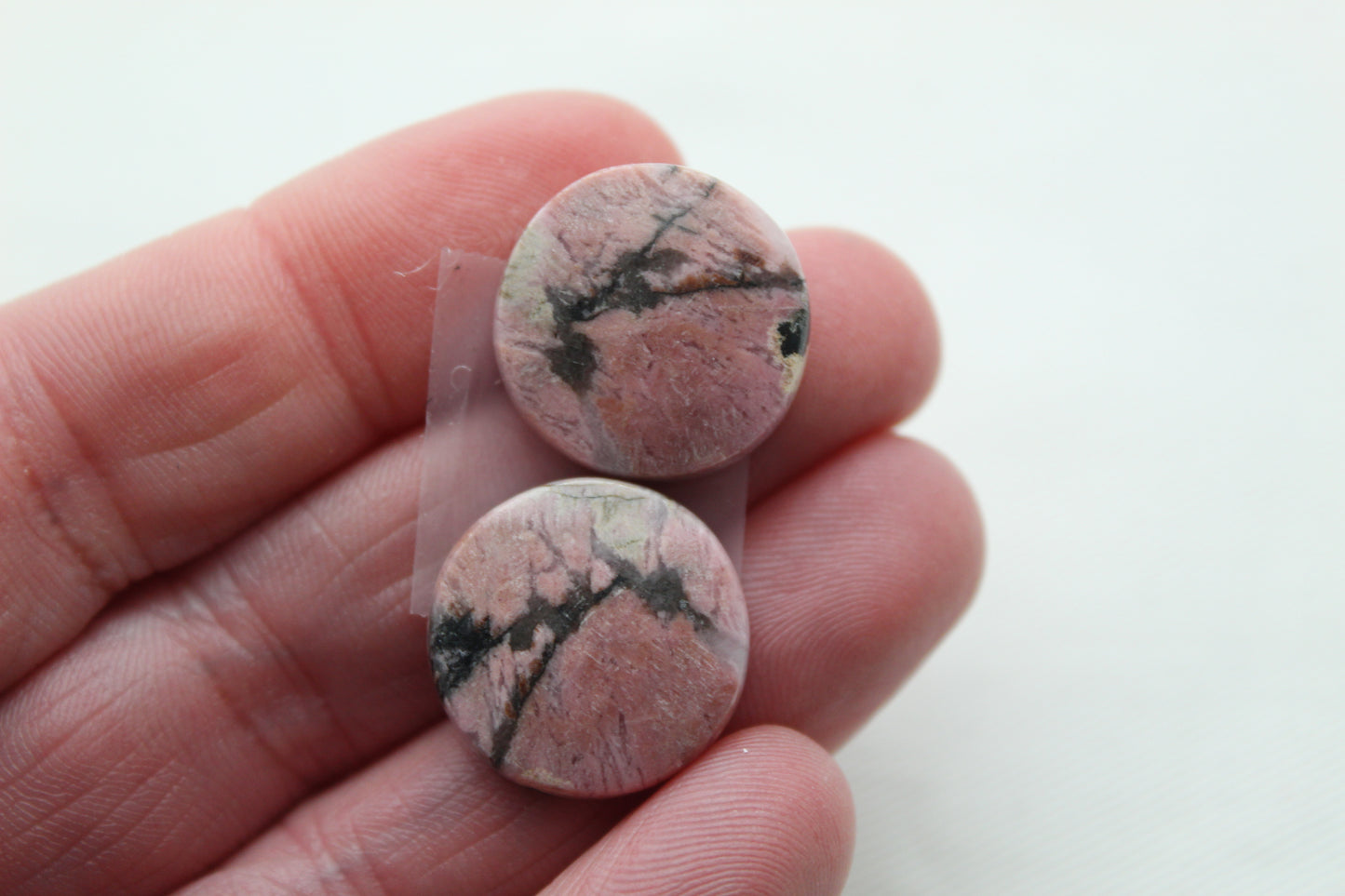 Cabochon Rond Rhodonite Rose Haut Dôme Gemme 22MM