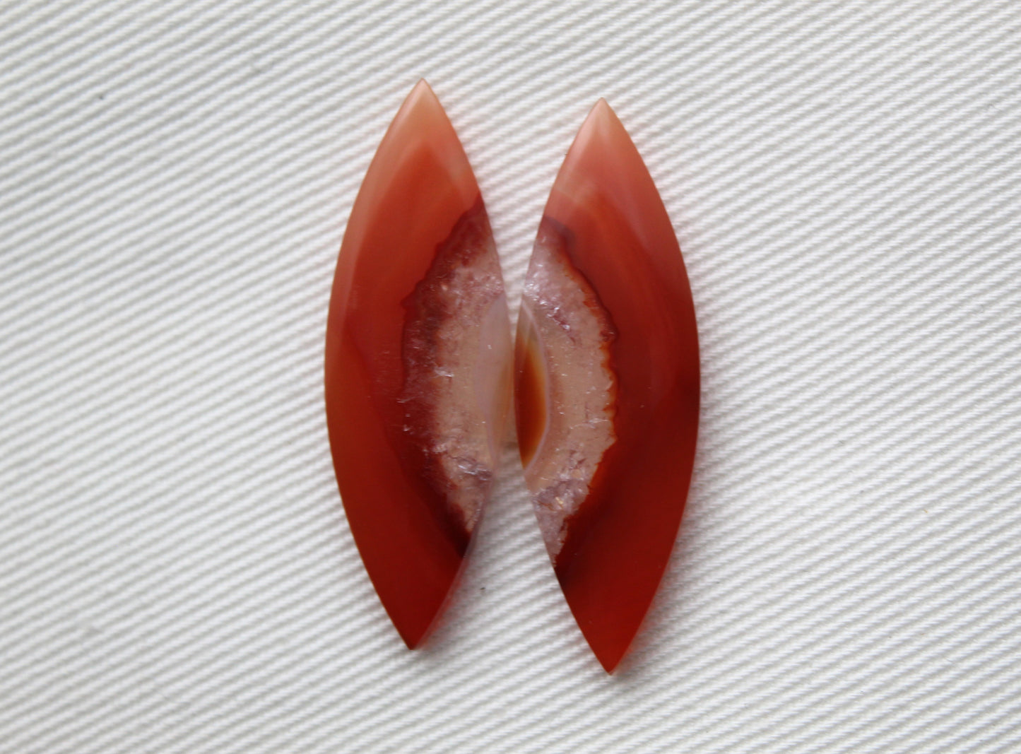 Banded Agates Cabochons Gemstone Pair Marquise