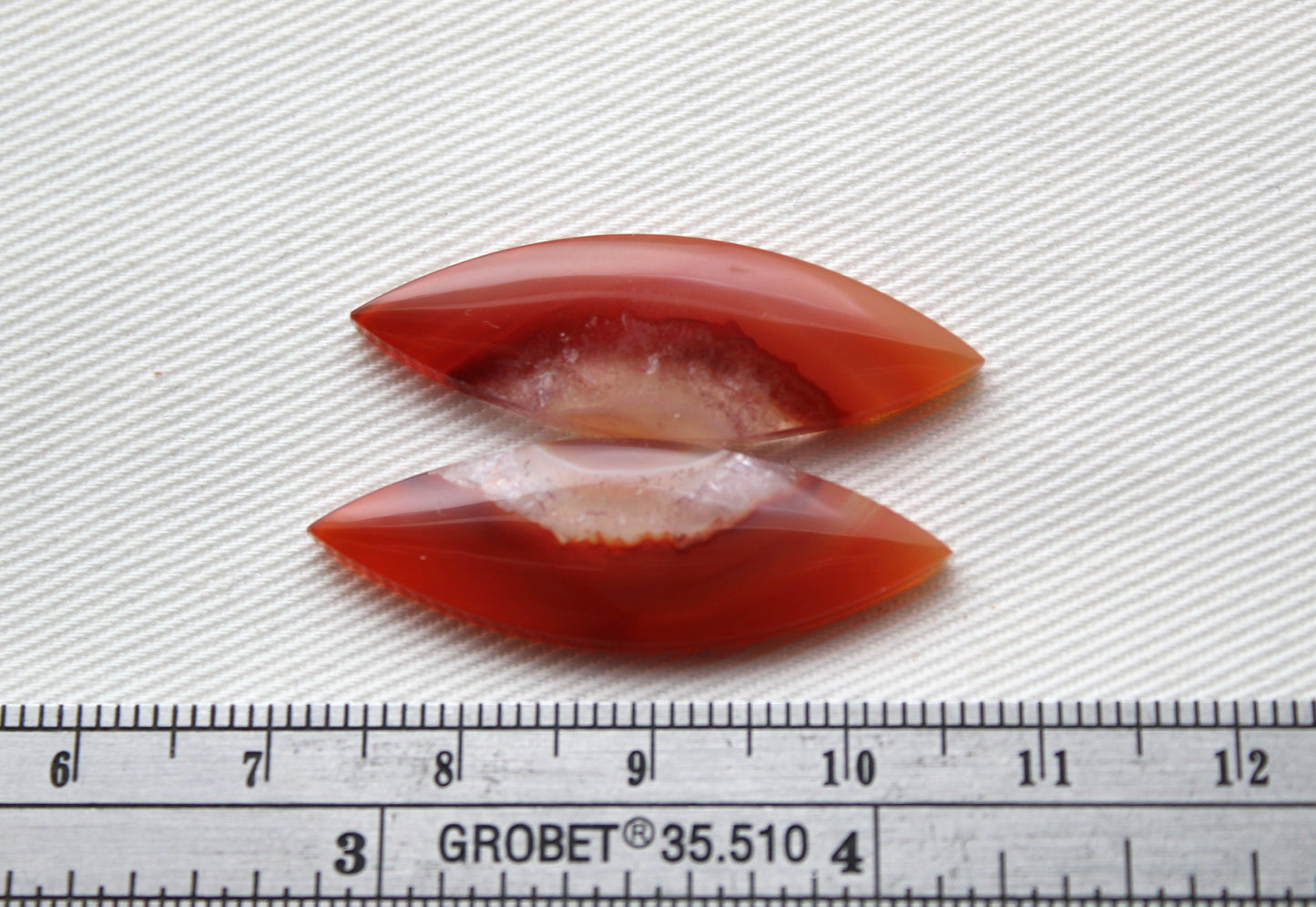 Banded Agates Cabochons Gemstone Pair Marquise