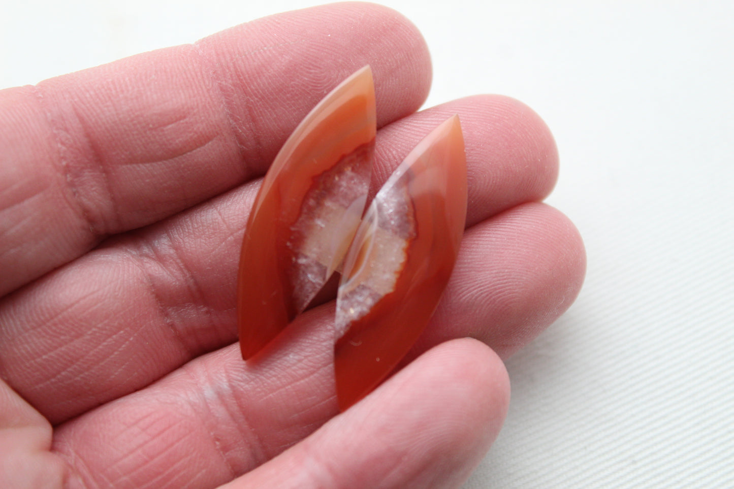 Banded Agates Cabochons Gemstone Pair Marquise