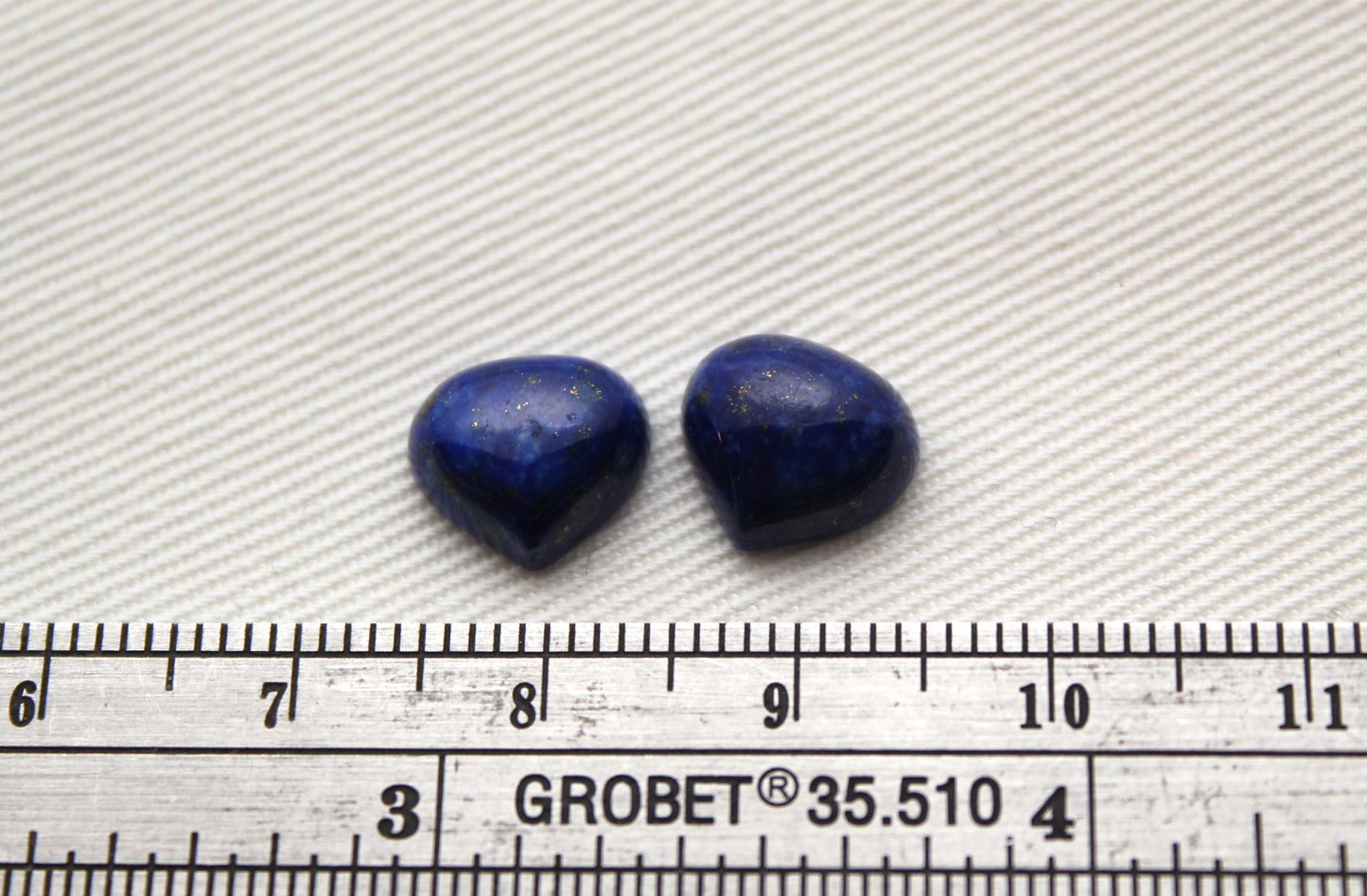 Pair Lapis Lazuli Cabochon Heart-Pear 9X10MM