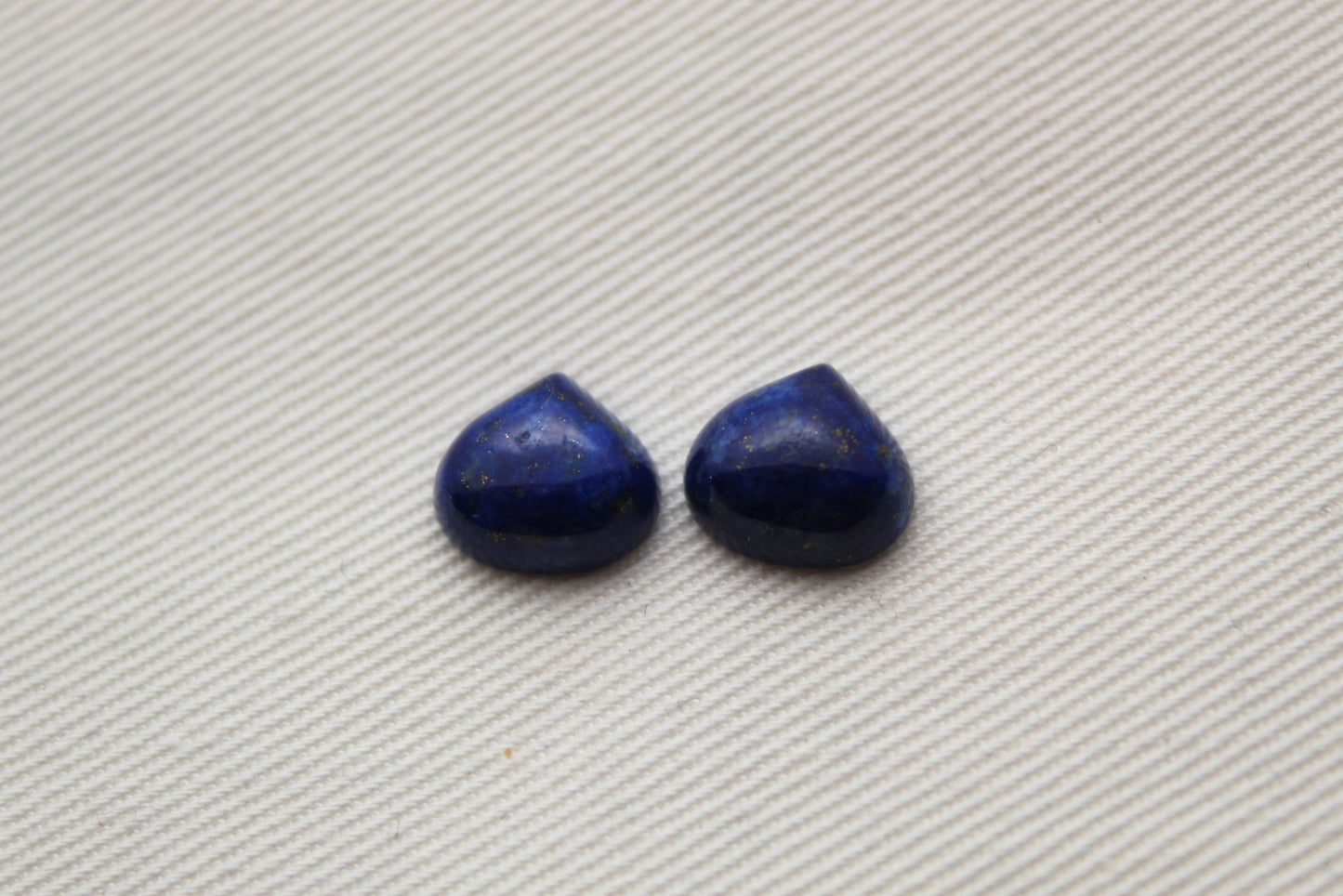 Pair Lapis Lazuli Cabochon Heart-Pear 9X10MM