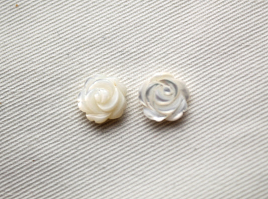 DEUX cabochons Nacre Pierres gemmes rondes 10MM