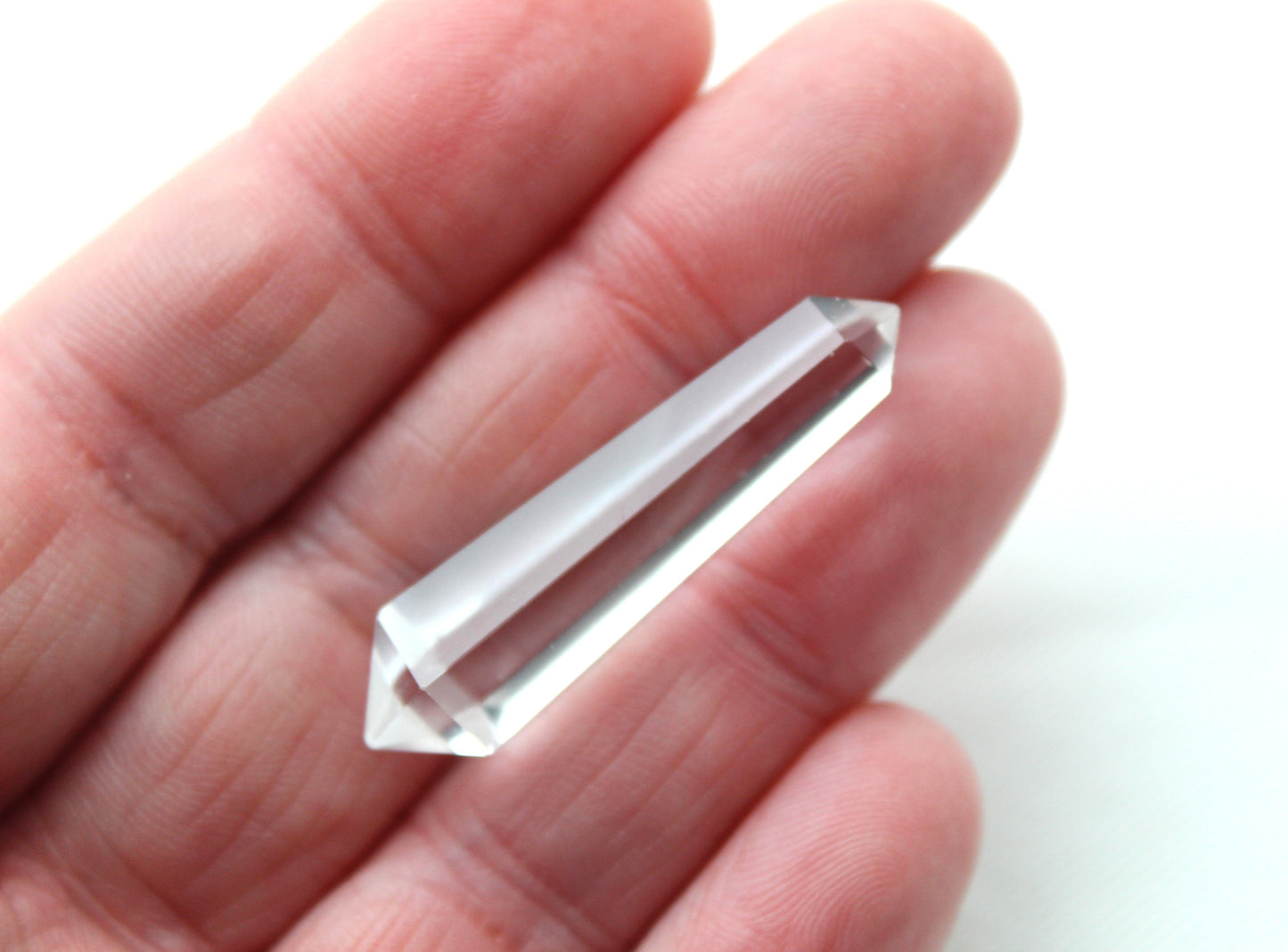 Crystal Quartz double point Tower gemstone pendant size UNDRILLED