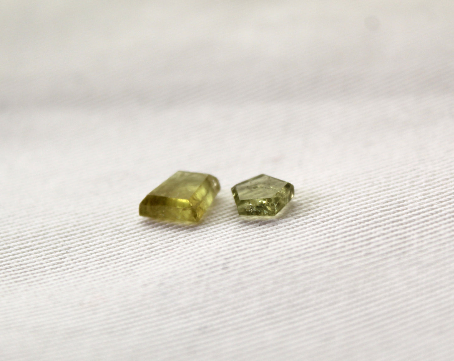 DEUX petits cabochons plats Grenat Grossulaire