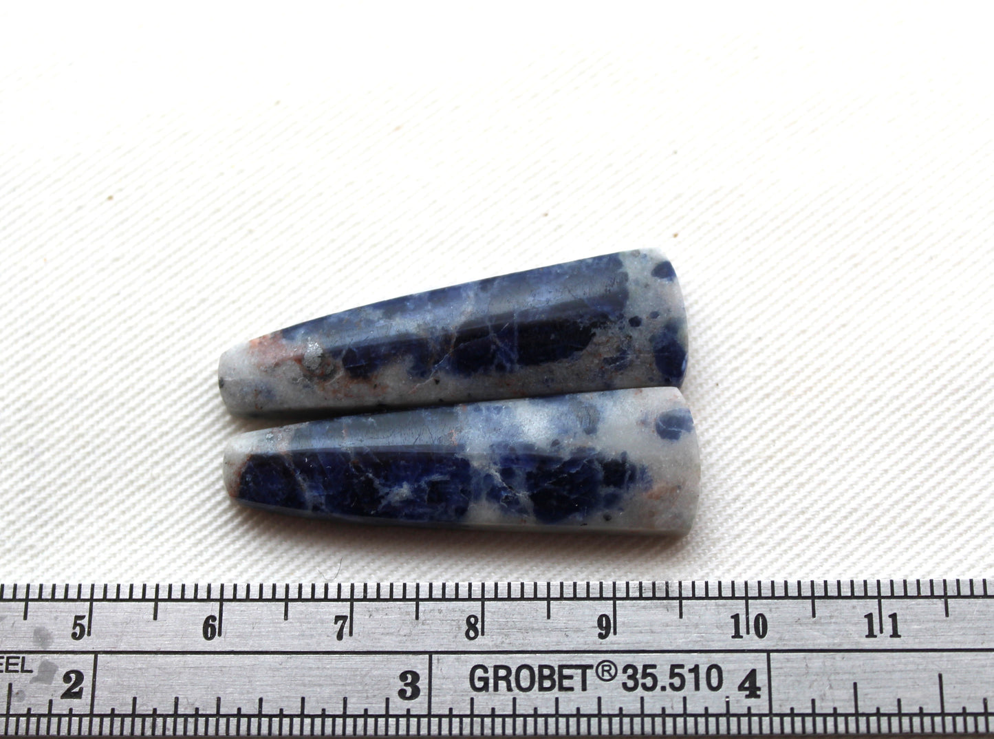 Sodalite pair of cabochons Gemstone blue grey