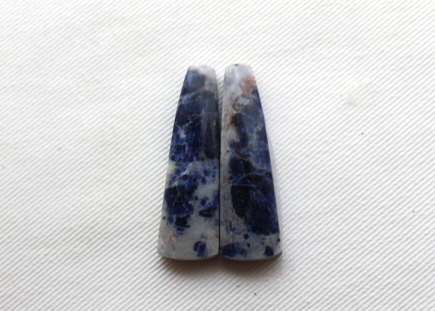 Sodalite pair of cabochons Gemstone blue grey