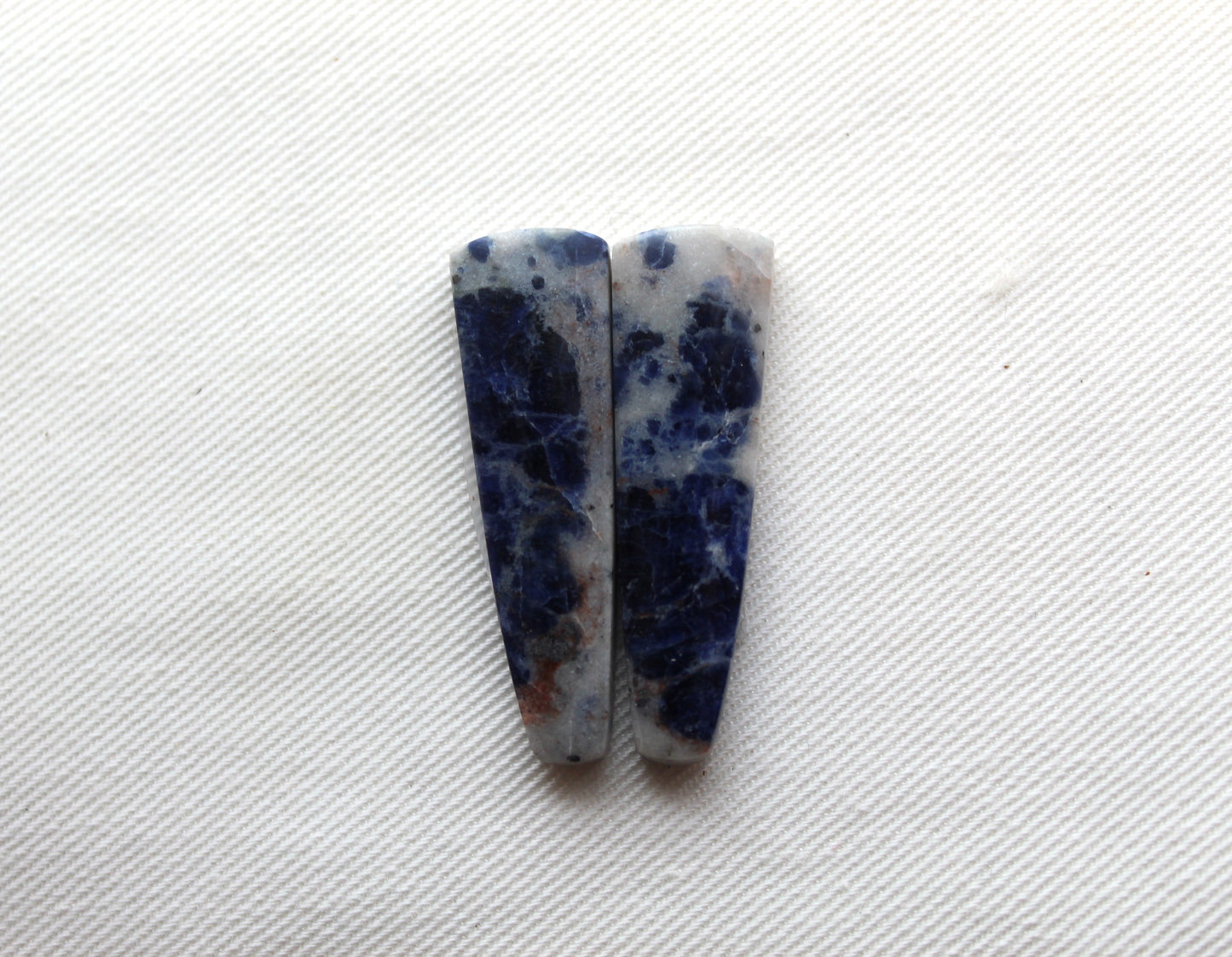Sodalite pair of cabochons Gemstone blue grey