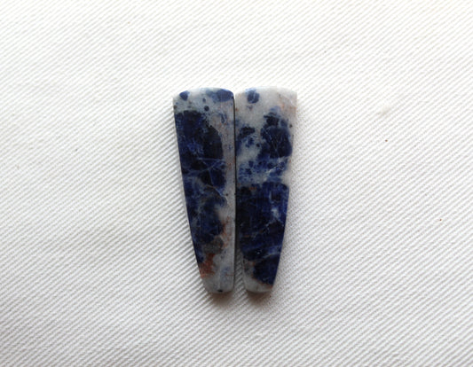 Sodalite pair of cabochons Gemstone blue grey
