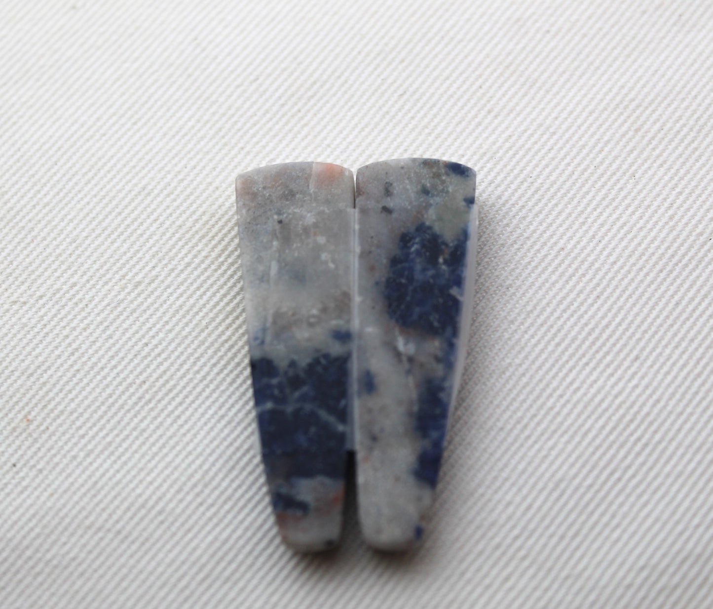 Sodalite pair of cabochons Gemstone blue grey