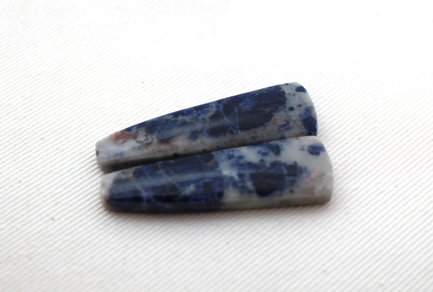 Sodalite pair of cabochons Gemstone blue grey