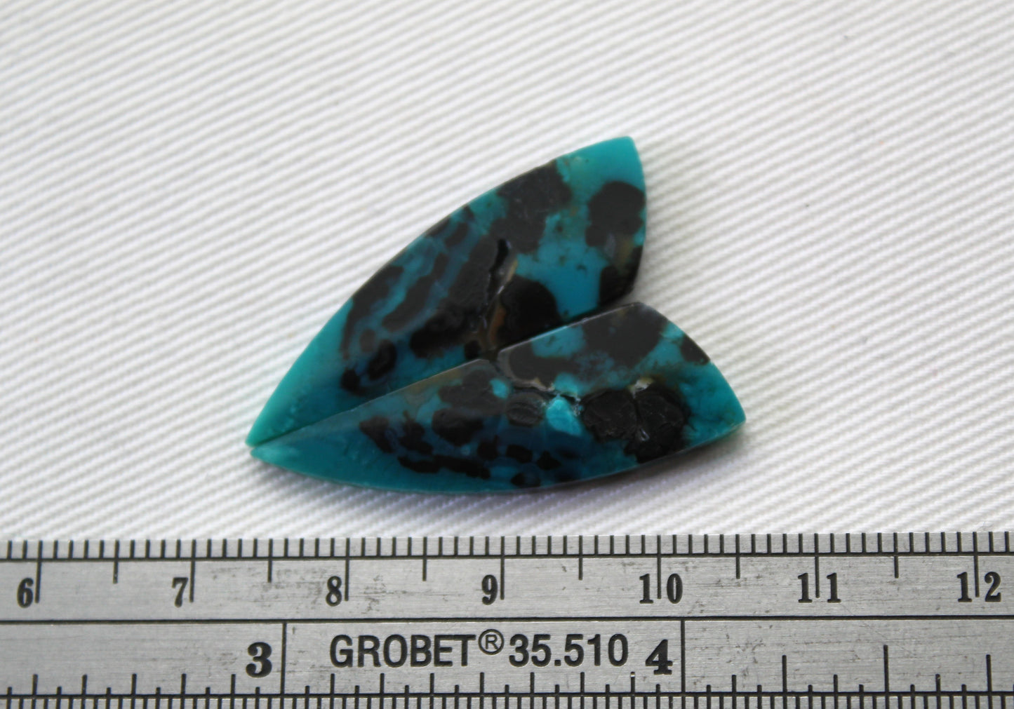 NICE Pair Chrysocolla Cabochons Blue Gemstone