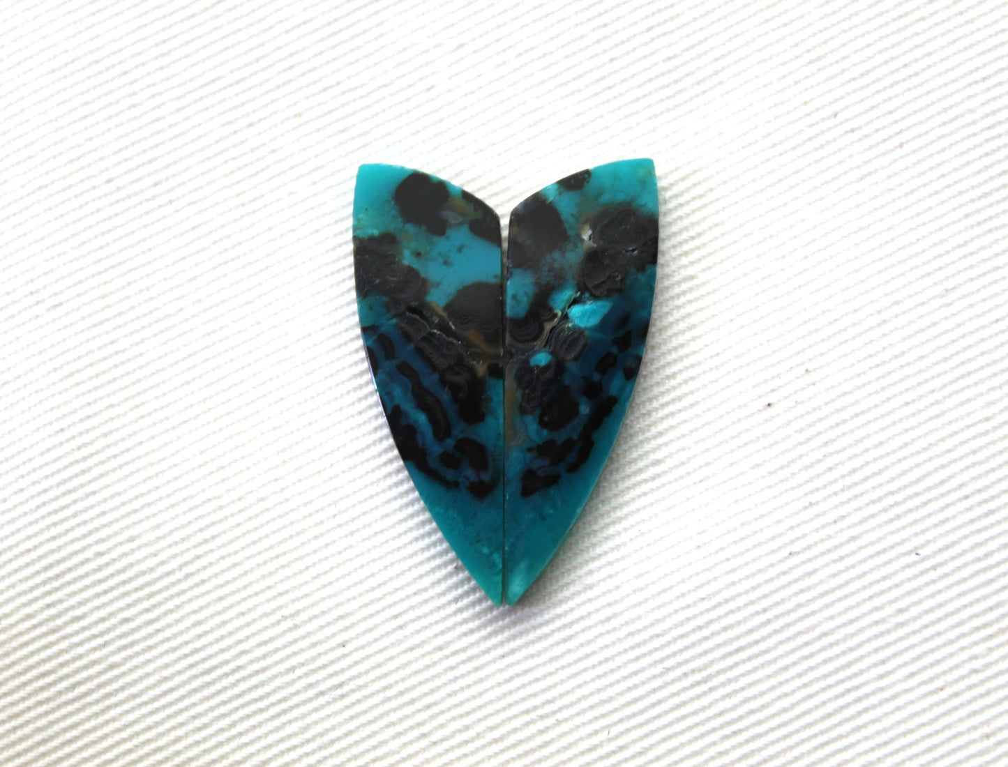 NICE Pair Chrysocolla Cabochons Blue Gemstone