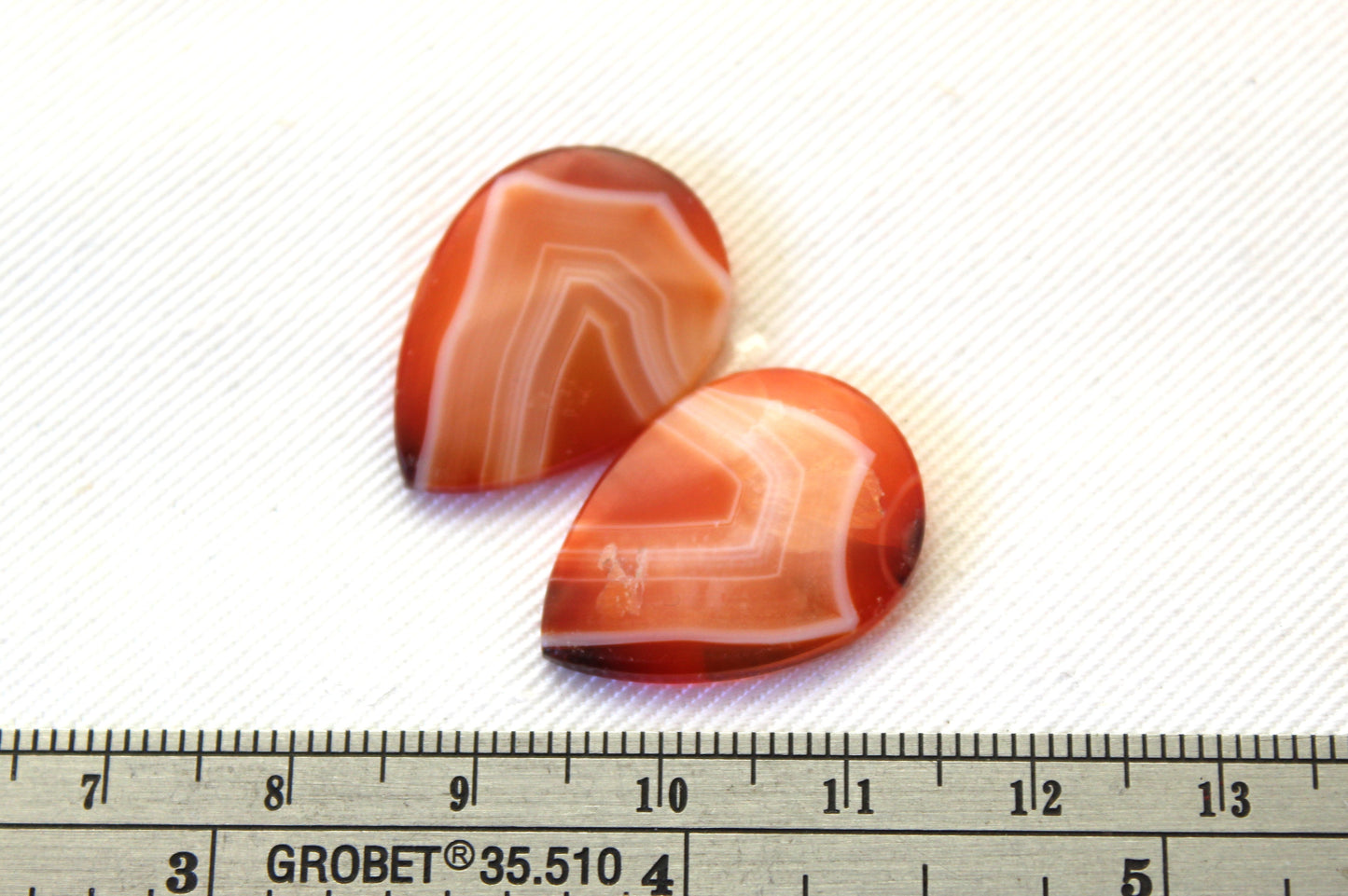 Banded Agates Cabochons Gemstone orange Teardrop